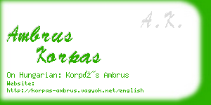 ambrus korpas business card